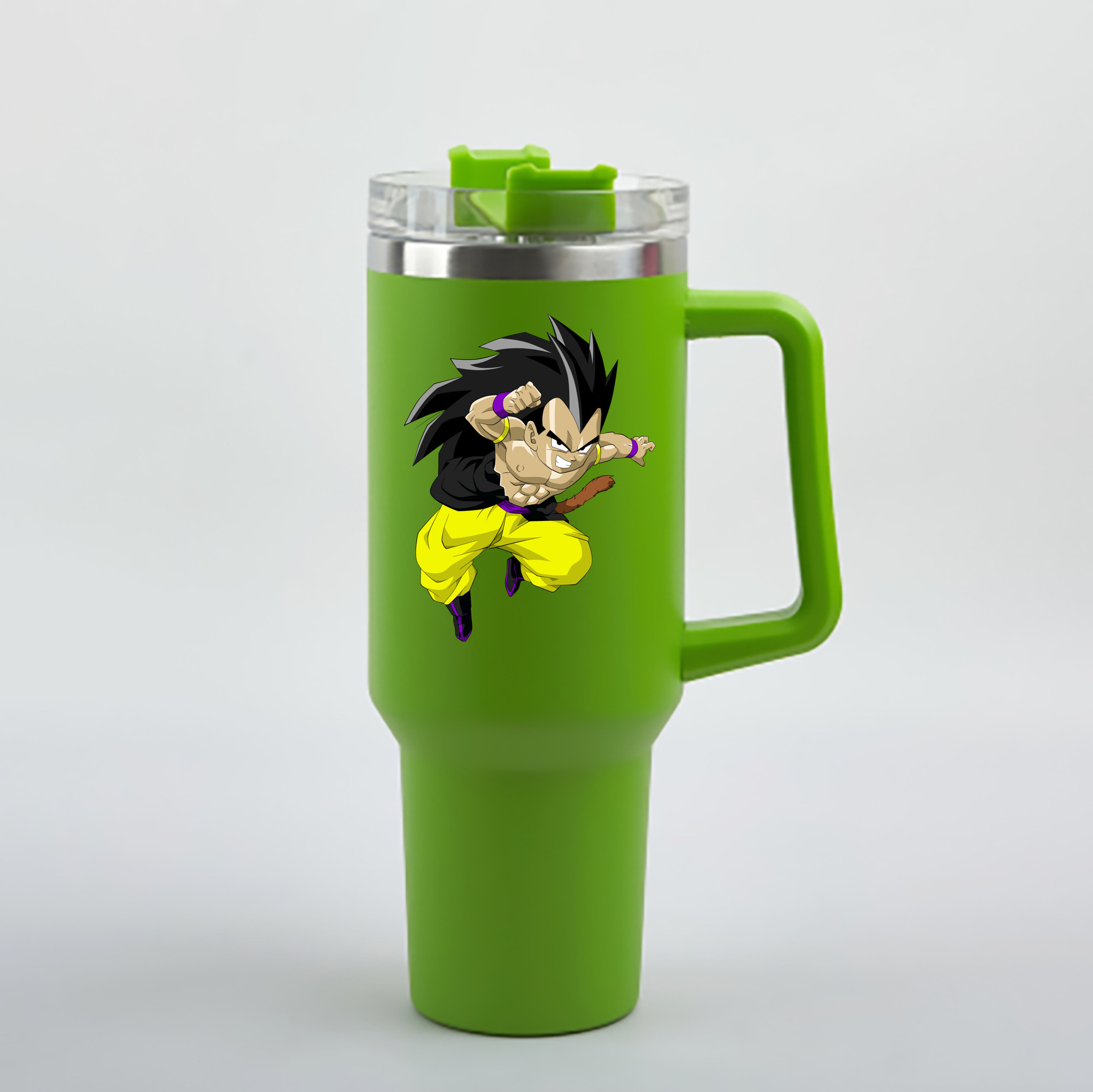 （画像用） ドラゴンボール ベジータ四世（Bejīta Yonsei）DRAGON BALL Vegeta IV 1200mL車用タンブラー - クリスタルステッカー（プラスチックストロー付き）